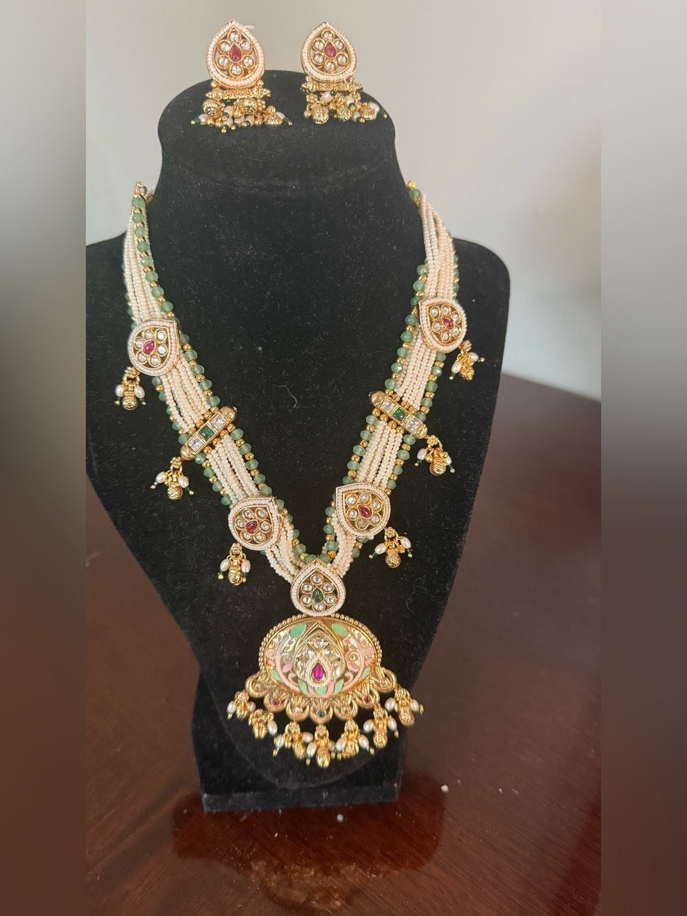Rajawadi Moti/pearl necklace with earrings - latest Indian jewelry